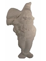 Creative Kreations Ceramics and Gifts Pappy Shelf Sitting Gnome with Mushroom 10" Ceramic Bisque, Ready to Paint