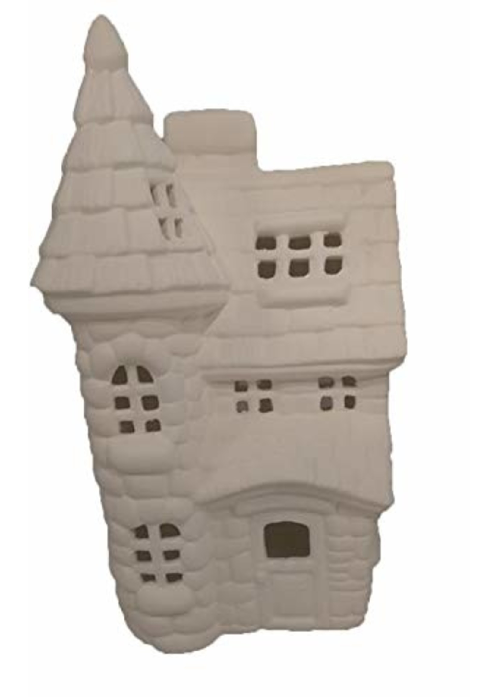 Creative Kreations Ceramics and Gifts Fairy Castle House 11" x 7" Ceramic Bisque, Ready to Paint