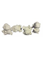 Creative Kreations Ceramics and Gifts Christmas Bear Ornaments 2" Set of 4 Ceramic Bisque, Ready to Paint