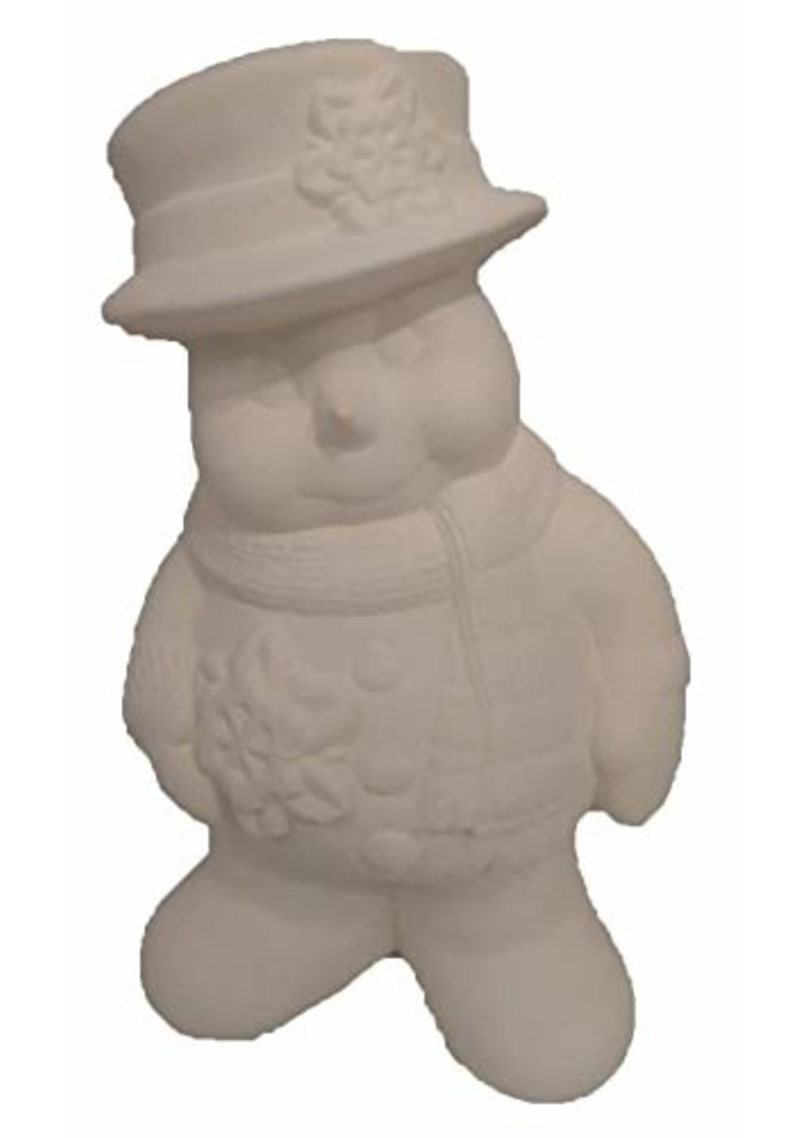 Creative Kreations Ceramics and Gifts Snow Man CM 10" Ceramic Bisque, Ready to Paint