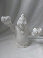 Creative Kreations Ceramics and Gifts Ghost Sitting Candleholder 7" Ceramic Bisque, Ready to Paint