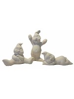Creative Kreations Ceramics and Gifts Sleepy Ghosts 5" Set of 3 Ready to Paint Ceramic Bisque