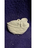 Creative Kreations Ceramics and Gifts Mouse Sleeping in Nutshell 3" Christmas Tree Ornament, Ceramic Bisque, Ready to Paint