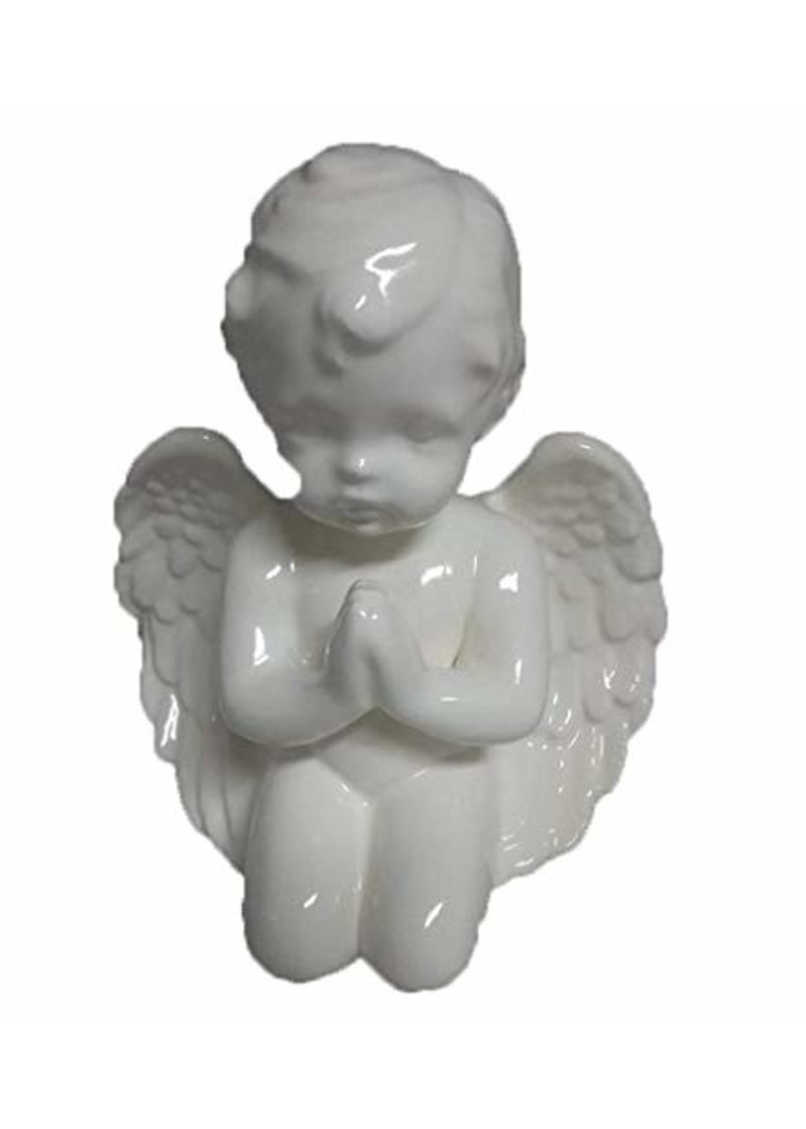 Creative Kreations Ceramics and Gifts White Glazed Praying Cherub 7" Ceramic