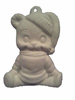 Creative Kreations Ceramics and Gifts Teddy Bear in Sweater 3" Christmas Tree Ornament, Ceeramic Bisque, Ready to Paint