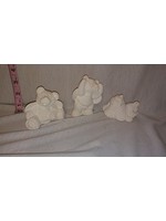Creative Kreations Ceramics and Gifts Bumble Bee Bears 3" Set of 3 Ornaments Ready to Paint Ceramic Bisque