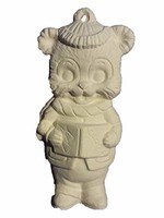 Creative Kreations Ceramics and Gifts Bear Caroler 3" Christmas Tree Ornament Ceramic Bisque, Ready to Paint