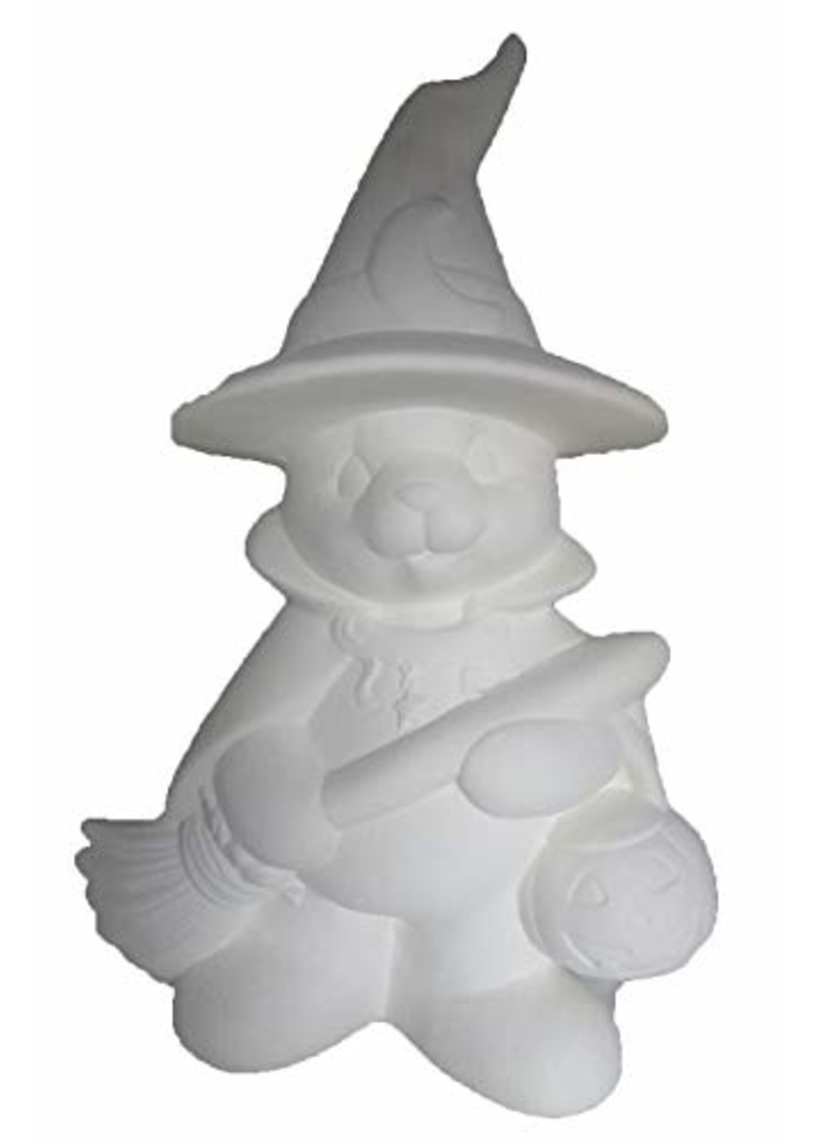 Creative Kreations Ceramics and Gifts Witch Bear Boy 12" Ceramic Bisque, Ready to Paint