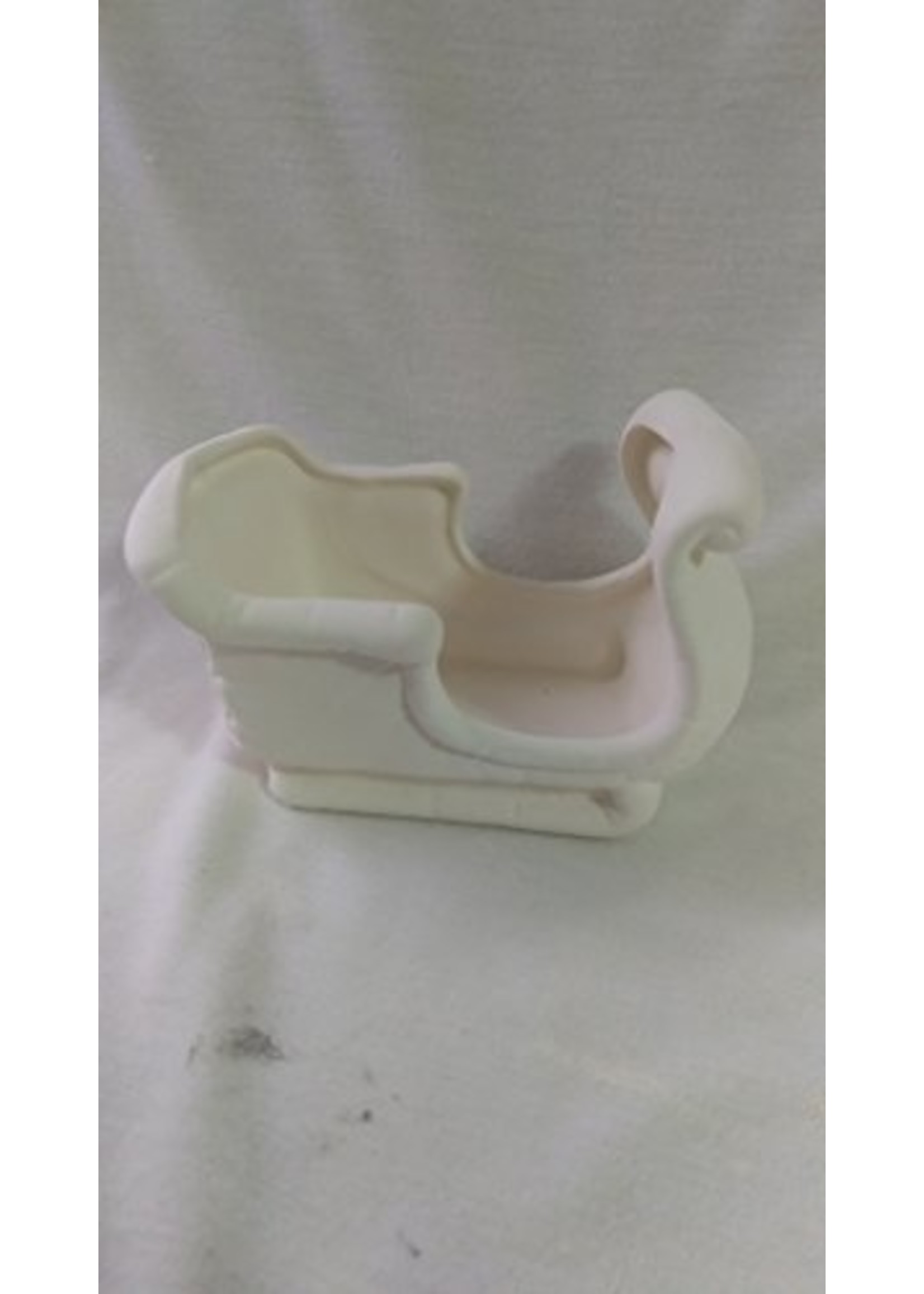 Creative Kreations Ceramics and Gifts Soft Sculpture Sleigh 6 1/2" x 5" x 5" Ceramic Bisque Ready to Paint