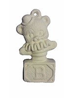 Creative Kreations Ceramics and Gifts Teddy Bear in The Box 3" Christmas Tree Ornament, Ceramic Bisque, Ready to Paint