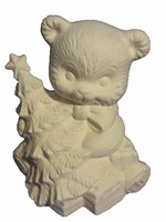 Creative Kreations Ceramics and Gifts Bear Holding Tree 7" Ceramic Bisque, Ready to paint