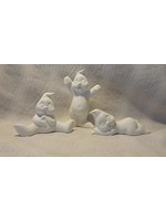 Creative Kreations Ceramics and Gifts Sm Ghosts 3" Set of 3 Ready to Paint Ceramic Bisque