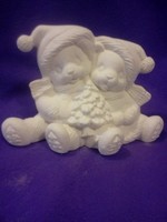 Creative Kreations Ceramics and Gifts Christmas Santa Cuddle Bears 8" Ceramic Bisque, ready to paint