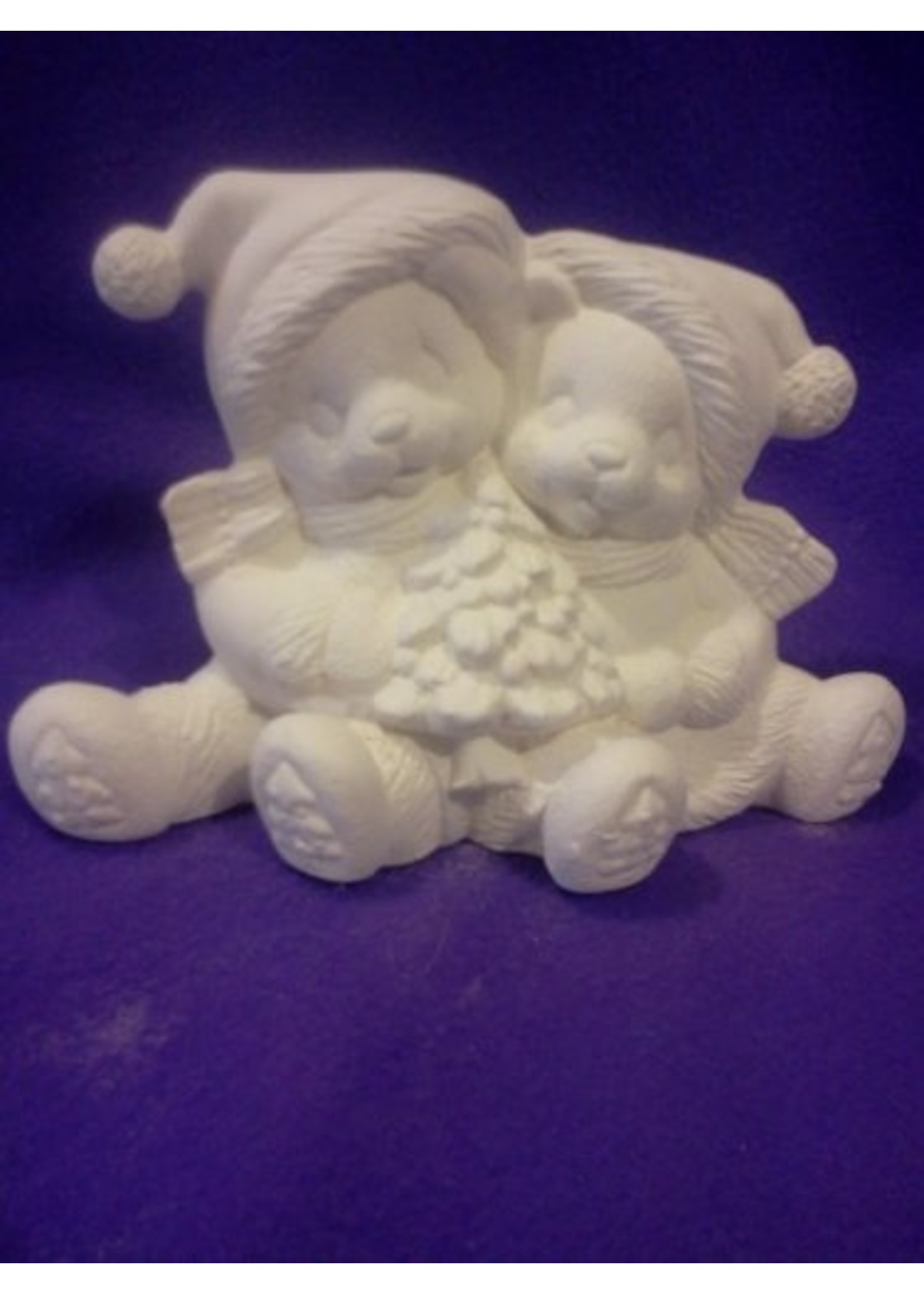 Creative Kreations Ceramics and Gifts Christmas Santa Cuddle Bears 8" Ceramic Bisque, ready to paint