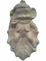 Creative Kreations Ceramics and Gifts Mouse on Holly Leaf 3" Christmas Tree Ornament, Ceramic Bisque, Ready to Paint