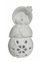 Creative Kreations Ceramics and Gifts Snowlady Candle Light 10" Ceramic Bisque, Ready to Paint