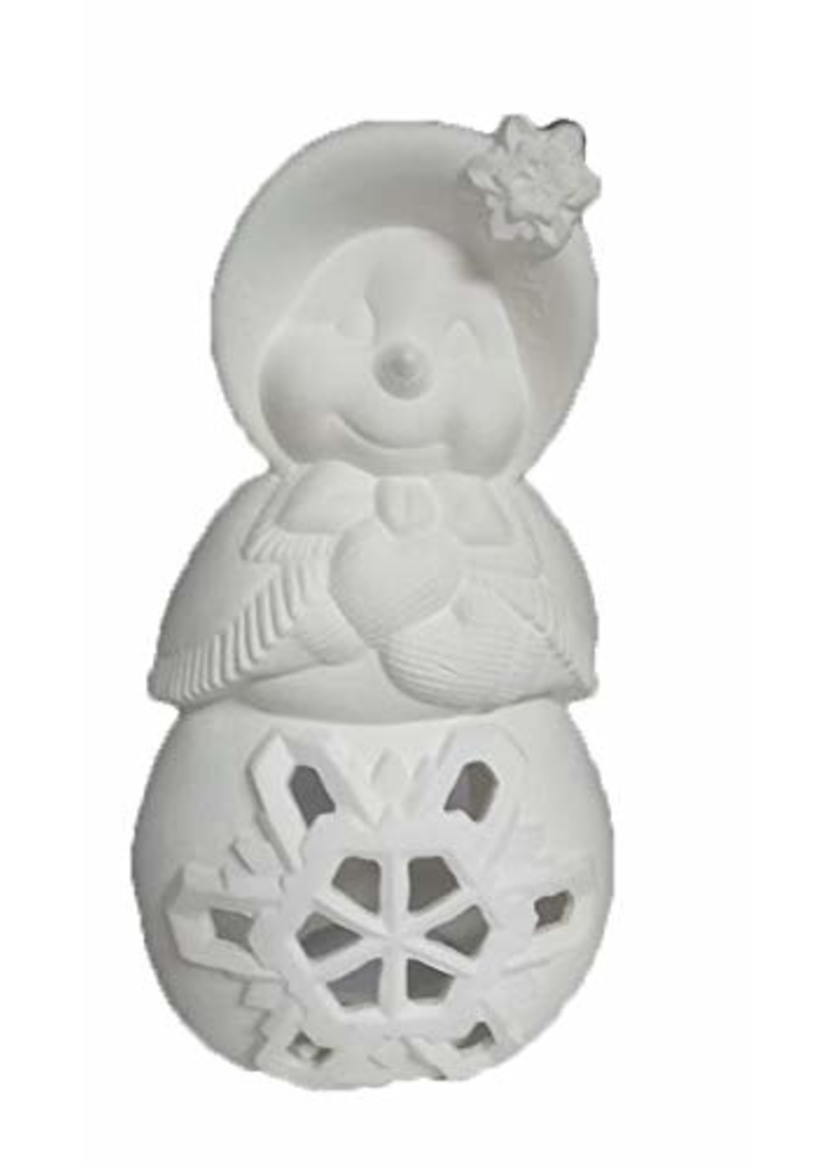 Creative Kreations Ceramics and Gifts Snowlady Candle Light 10" Ceramic Bisque, Ready to Paint