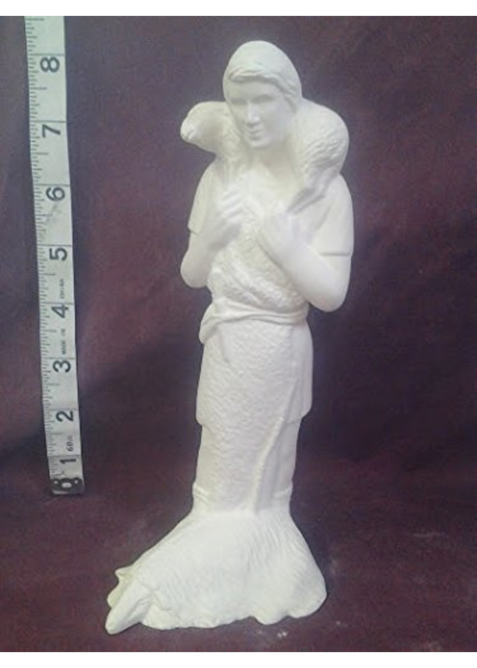 Creative Kreations Ceramics and Gifts Nativity Tall Standing Shepard 8" Ceramic Bisque, Ready to Paint