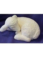 Creative Kreations Ceramics and Gifts Sleeping Lamb (Sheep) 10" Ceramic Bisque, Ready to Paint