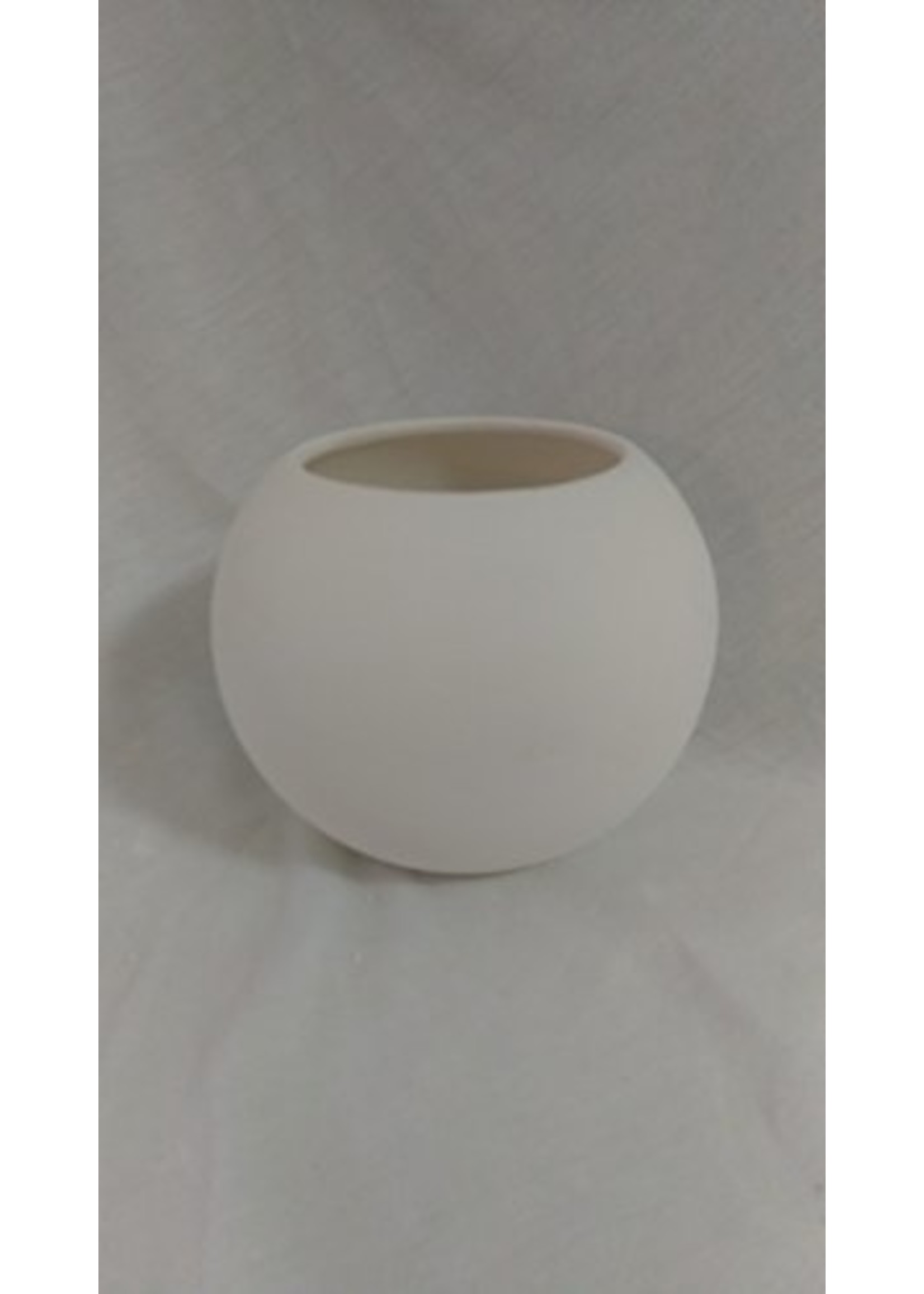 Creative Kreations Ceramics and Gifts Ball Planter 4 1/2" x 3" Ceramic Bisque, ready to paint