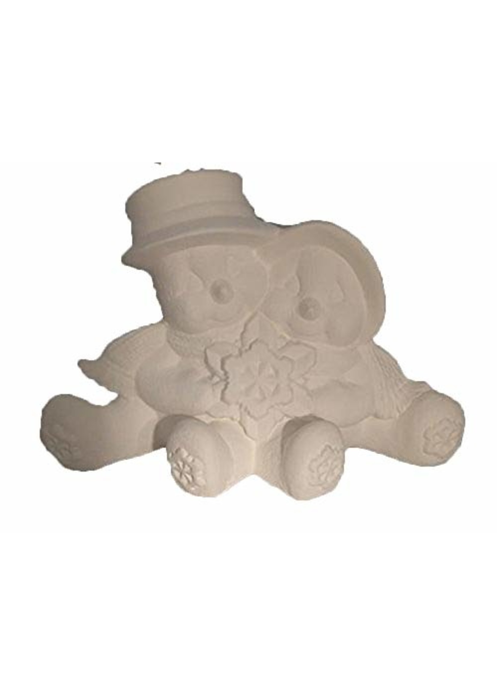 Creative Kreations Ceramics and Gifts Snowman Cuddle Couple 6.5" w Ceramic Bisque, Ready to Paint