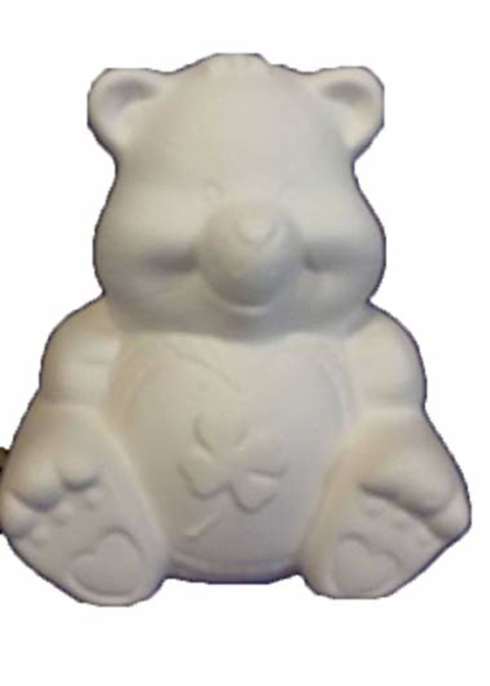 Creative Kreations Ceramics and Gifts Lucky Bear 5" Ceramic Bisque, ready to paint
