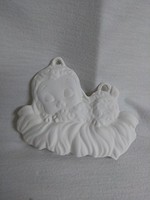 Creative Kreations Ceramics and Gifts Lamb sleeping in Straw 3" Ornament, ceramic bisque, ready to paint