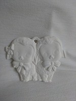 Creative Kreations Ceramics and Gifts Lamb Pair Christmas Ornament 3" Ceramic Bisque, Ready to Paint
