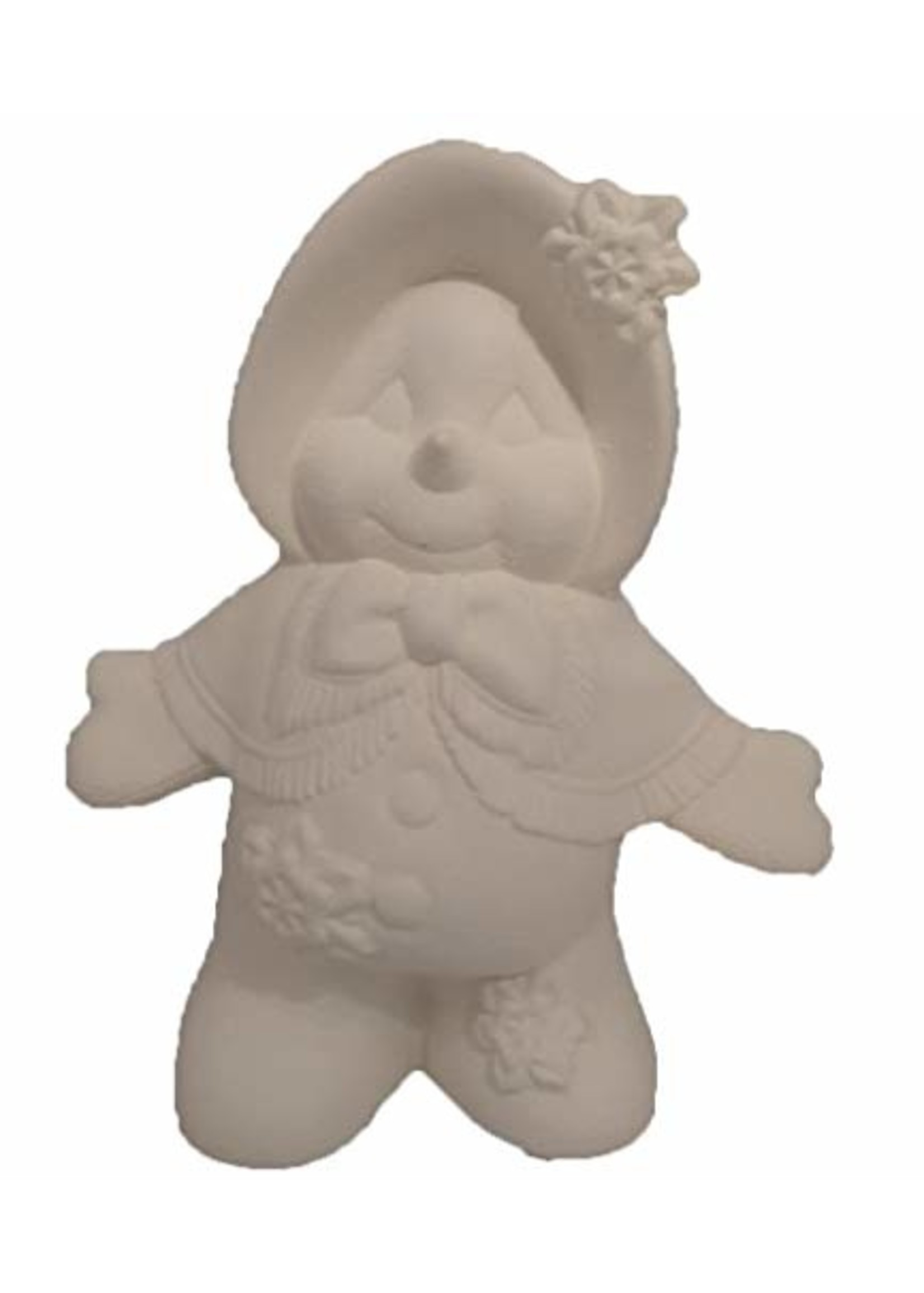 Creative Kreations Ceramics and Gifts Snow Lady 9" CM Ceramic Bisque, Ready to Paint