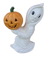Creative Kreations Ceramics and Gifts Ghost Holding Pumpkin 12" x 7" Glaze Finish with clip light