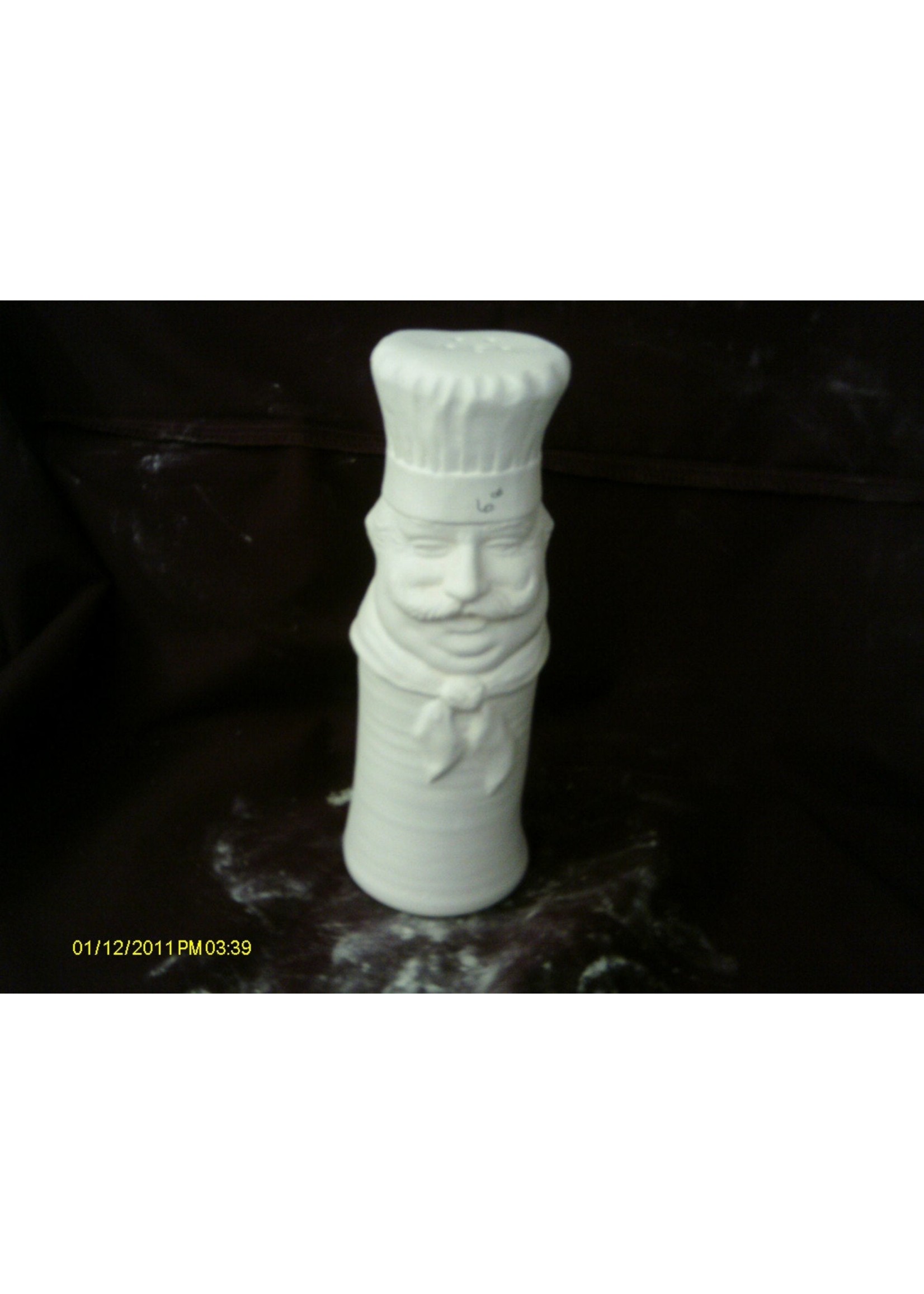 Creative Kreations Ceramics and Gifts Chef Cheese Shaker 8" Ceramic Bisque, Ready to paint
