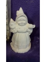 Creative Kreations Ceramics and Gifts Mama Gnome with child and mouse 5" ready to paint ceramic bisque