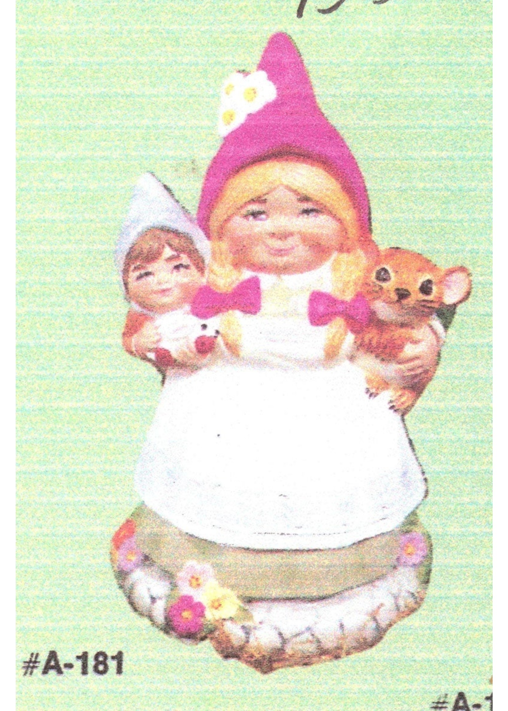 Creative Kreations Ceramics and Gifts Mama Gnome with child and mouse 5" ready to paint ceramic bisque