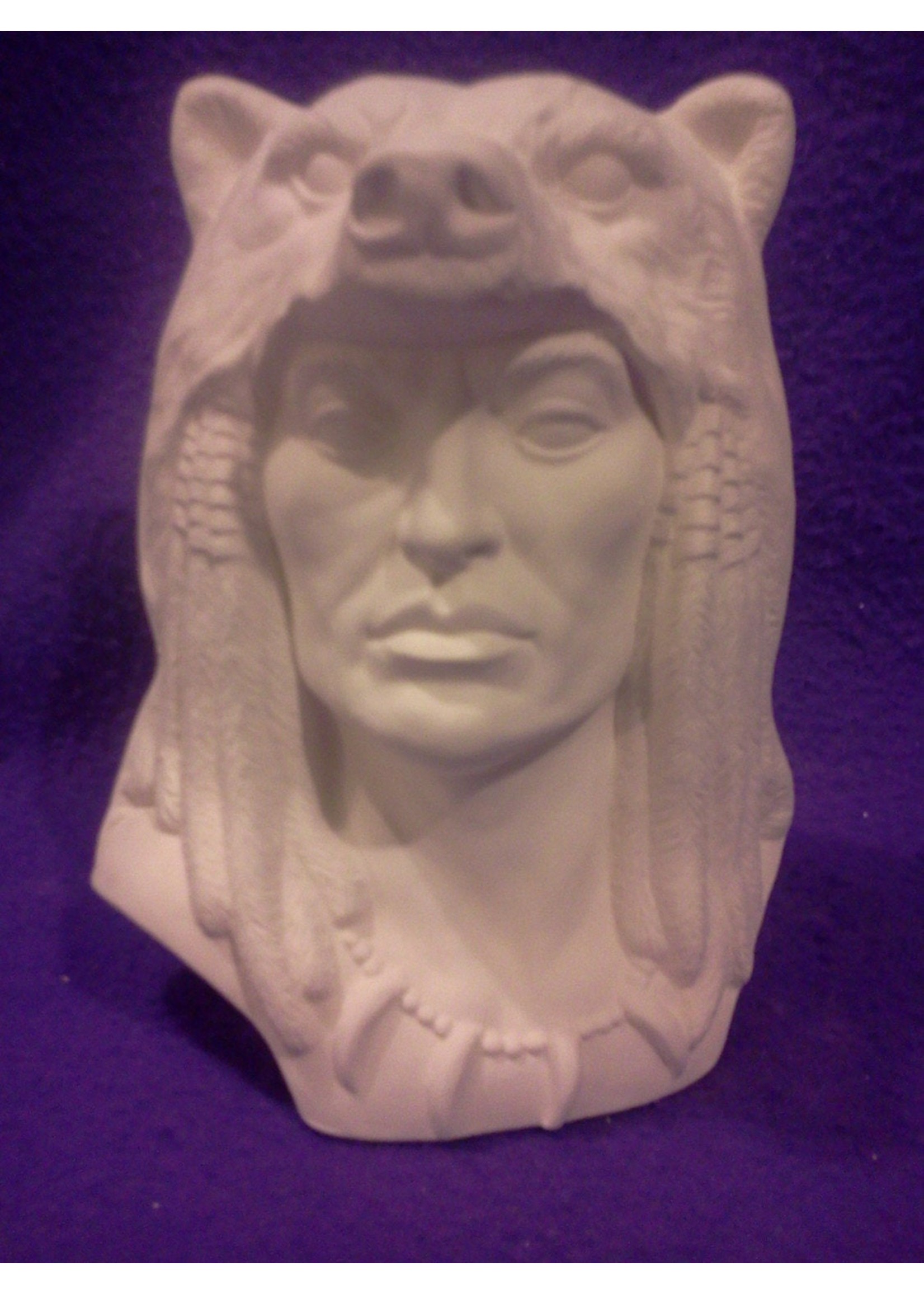 Creative Kreations Ceramics and Gifts Native Grizzly Spirit ready to paint 6 1/2" ceramic bisque