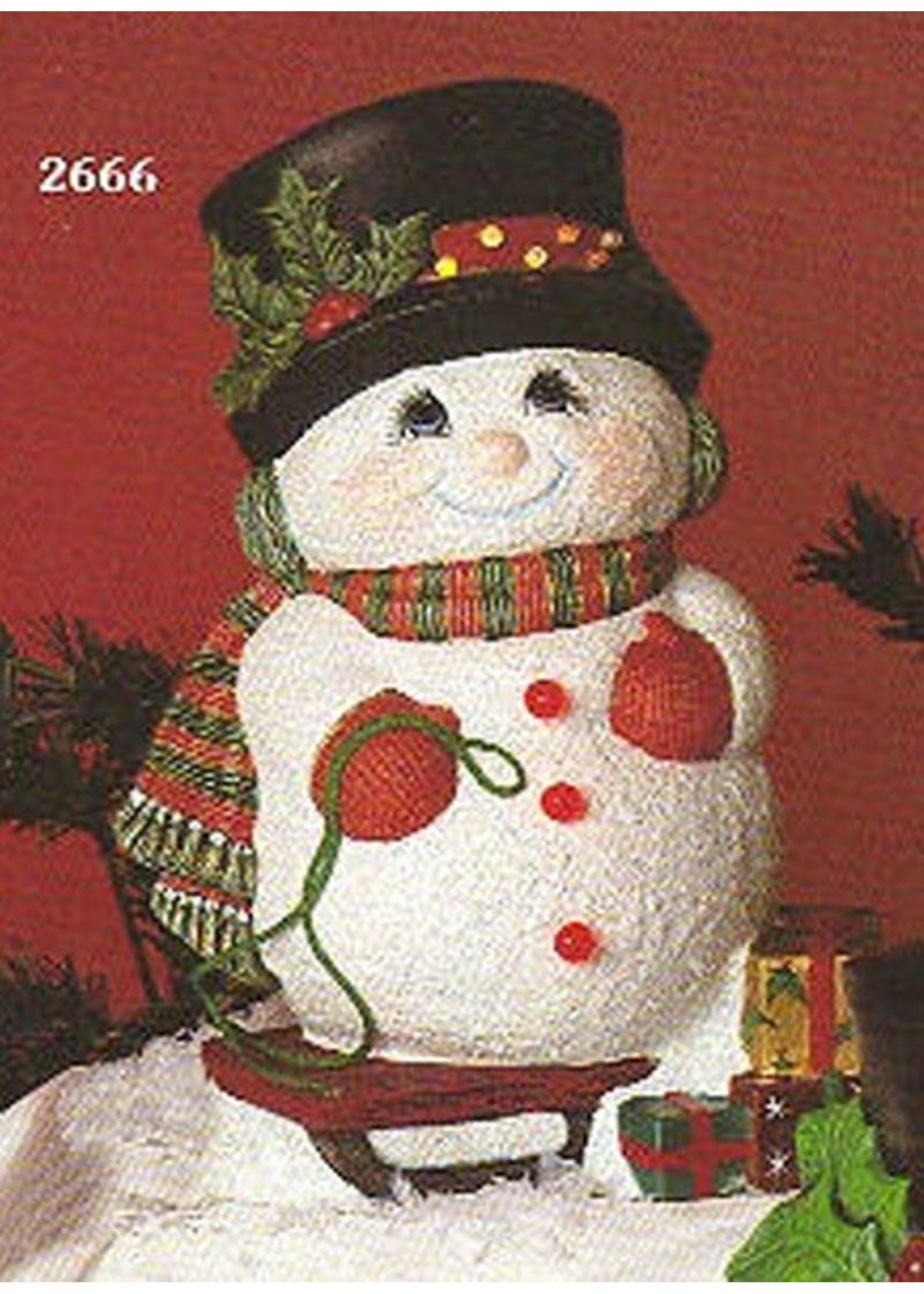Creative Kreations Ceramics and Gifts Snowman on Snowsled 12" Ceramic Bisque, Ready to paint