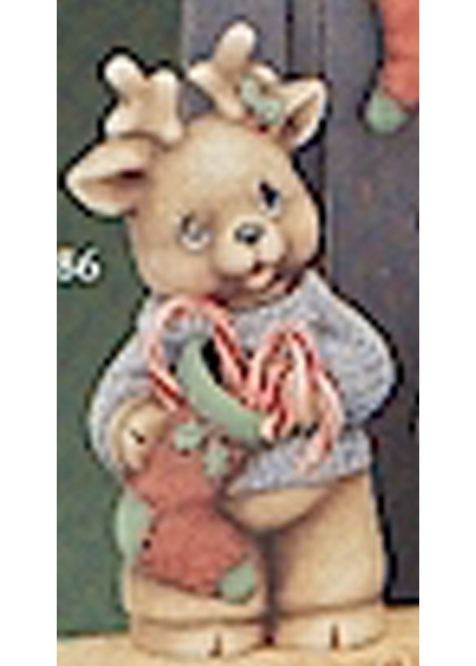 Creative Kreations Ceramics and Gifts Christmas Reindeer Holding Stocking 10" Ceramic Bisque, Ready To Paint