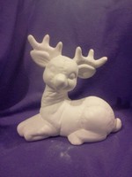 Creative Kreations Ceramics and Gifts Softy Reindeer Side Sitting ready to paint 7" x 8" ceramic bisque