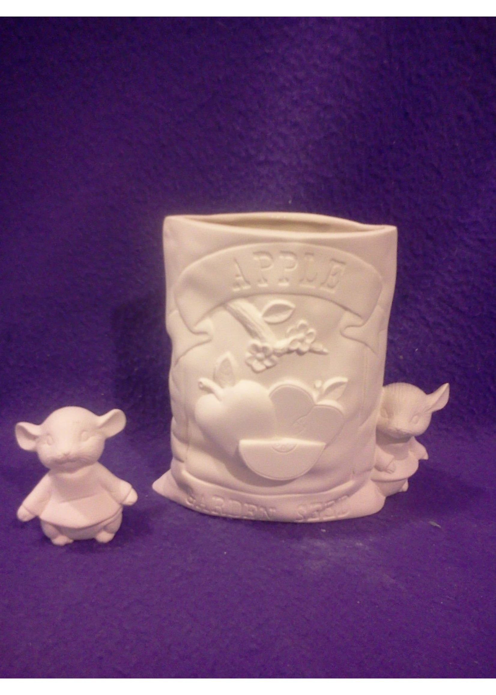 Creative Kreations Ceramics and Gifts Apple Seed Packet Vase 6" Ceramic Bisque, ready to paint