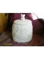 Creative Kreations Ceramics and Gifts Owl Cookie Jar / cannister 10" x 8" x 3 1/2" ceramic ready to paint, glazed inside