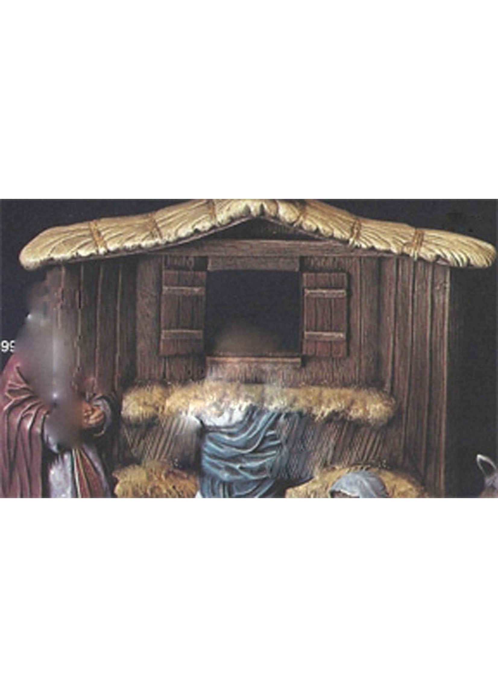 Creative Kreations Ceramics and Gifts Nativity Stable (Creche) 16 1/2" x 10" x 4 1/2" Ceramic Bisque, Ready To Paint