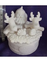 Creative Kreations Ceramics and Gifts Santas Hot Tub 6" x 8" Ceramic Bisque, Ready To Paint, Glazed Inside