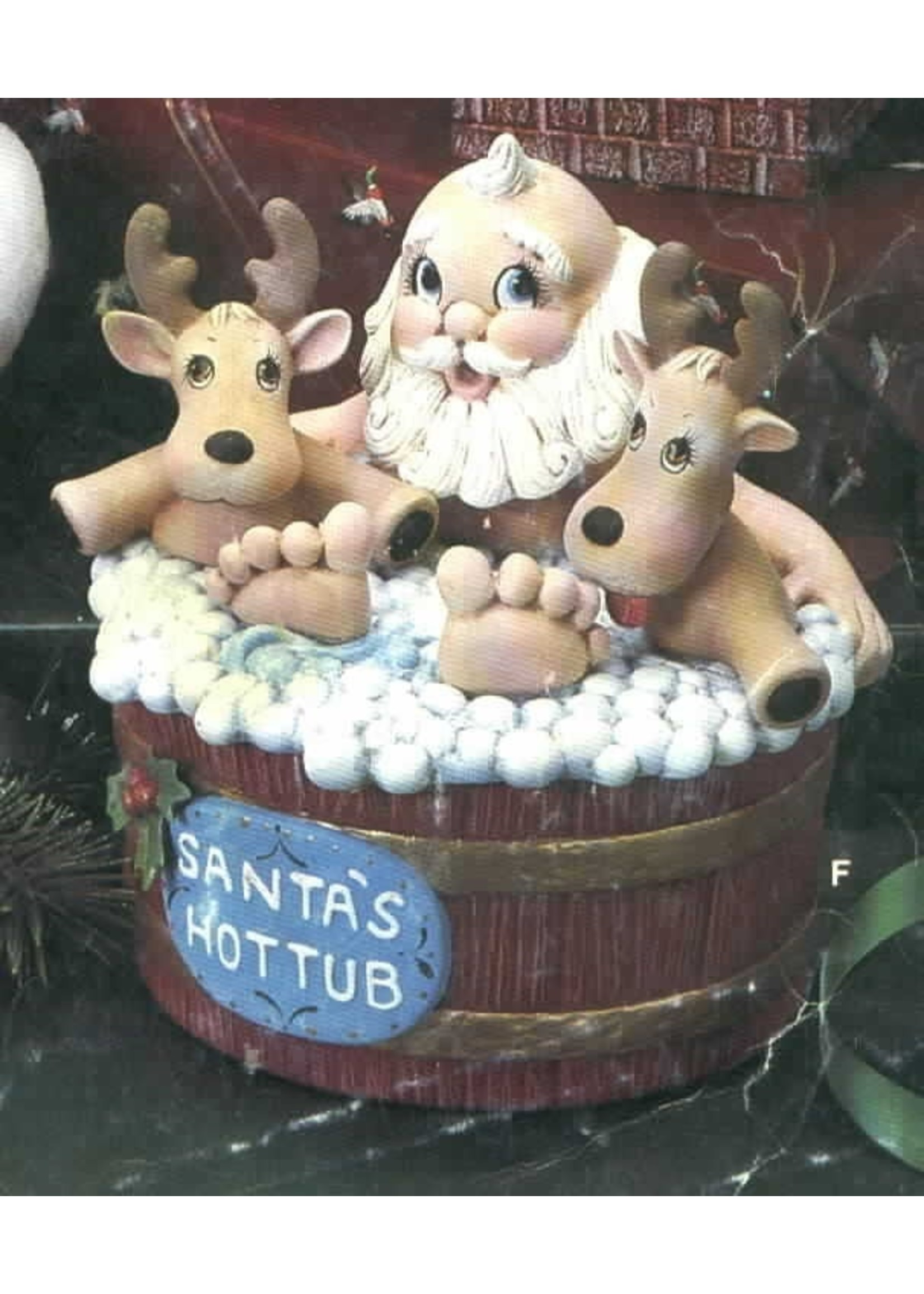 Creative Kreations Ceramics and Gifts Santas Hot Tub 6" x 8" Ceramic Bisque, Ready To Paint, Glazed Inside