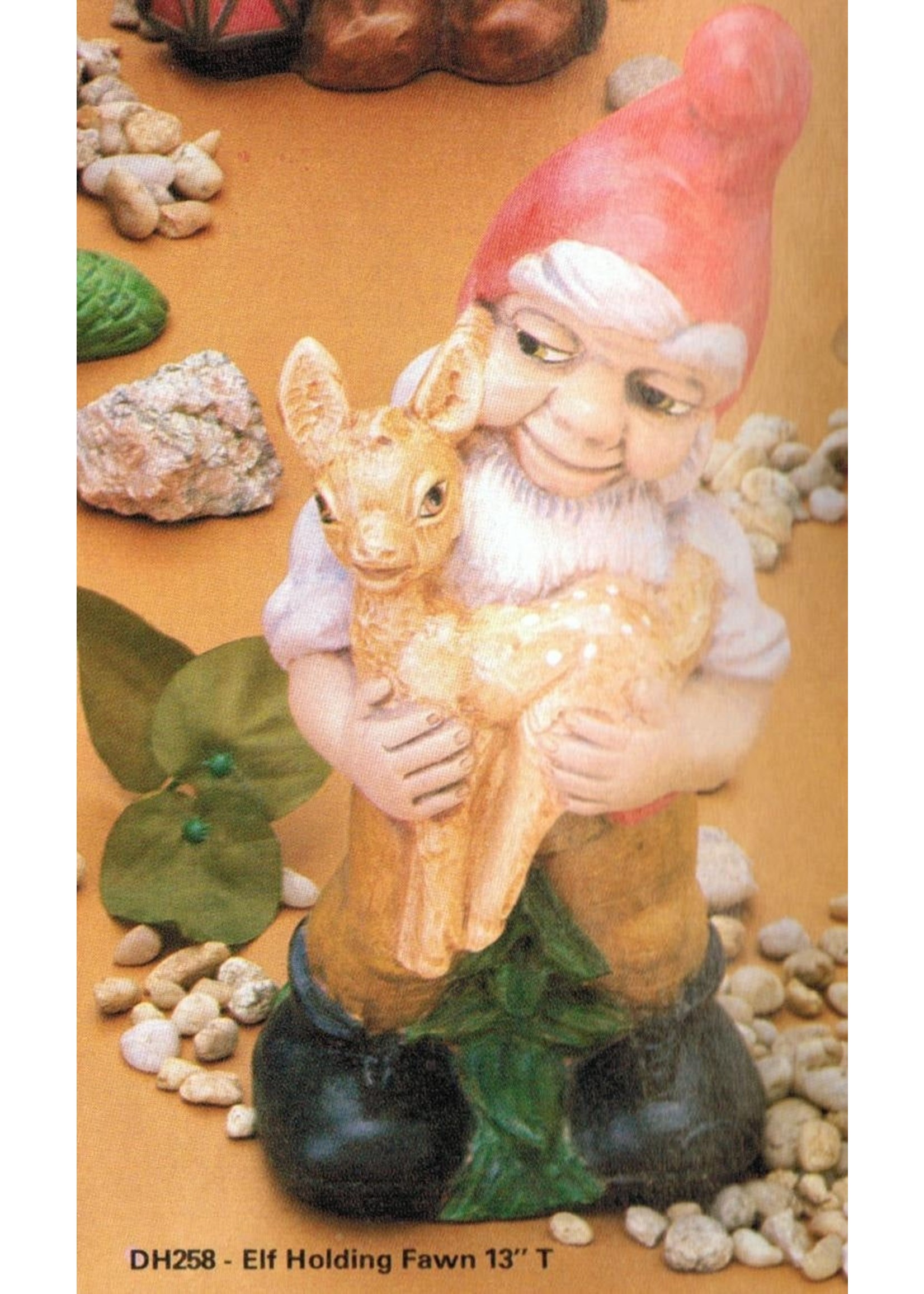 Creative Kreations Ceramics and Gifts Gnome with Baby Deer ready to paint 12" ceramic bisque