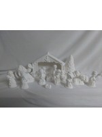 Creative Kreations Ceramics and Gifts Child Christmas Nativity 16 piece set Ceramic Bisque, Ready To Paint