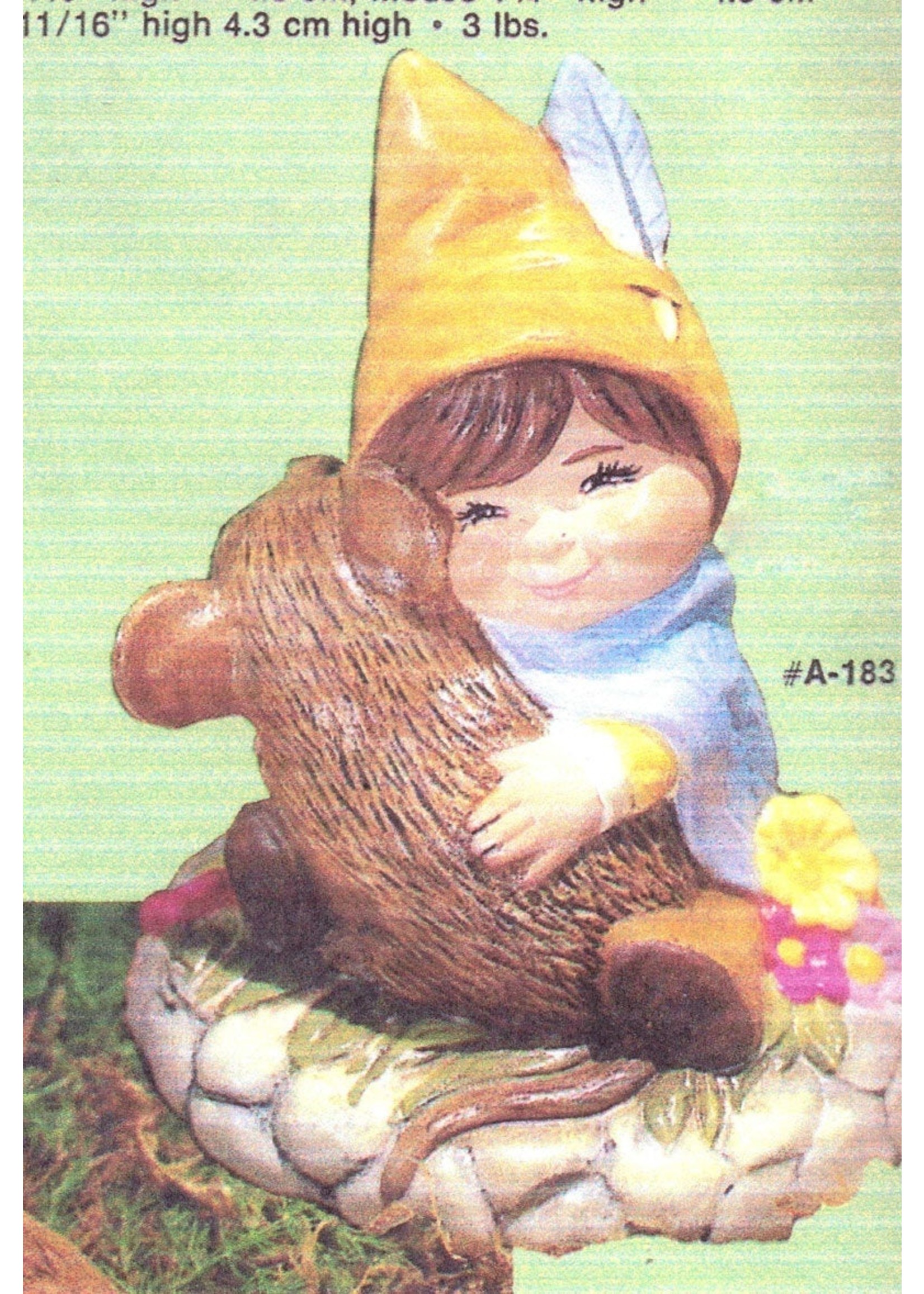 Creative Kreations Ceramics and Gifts Child gnome holding mouse 4" ready to paint ceramic bisque