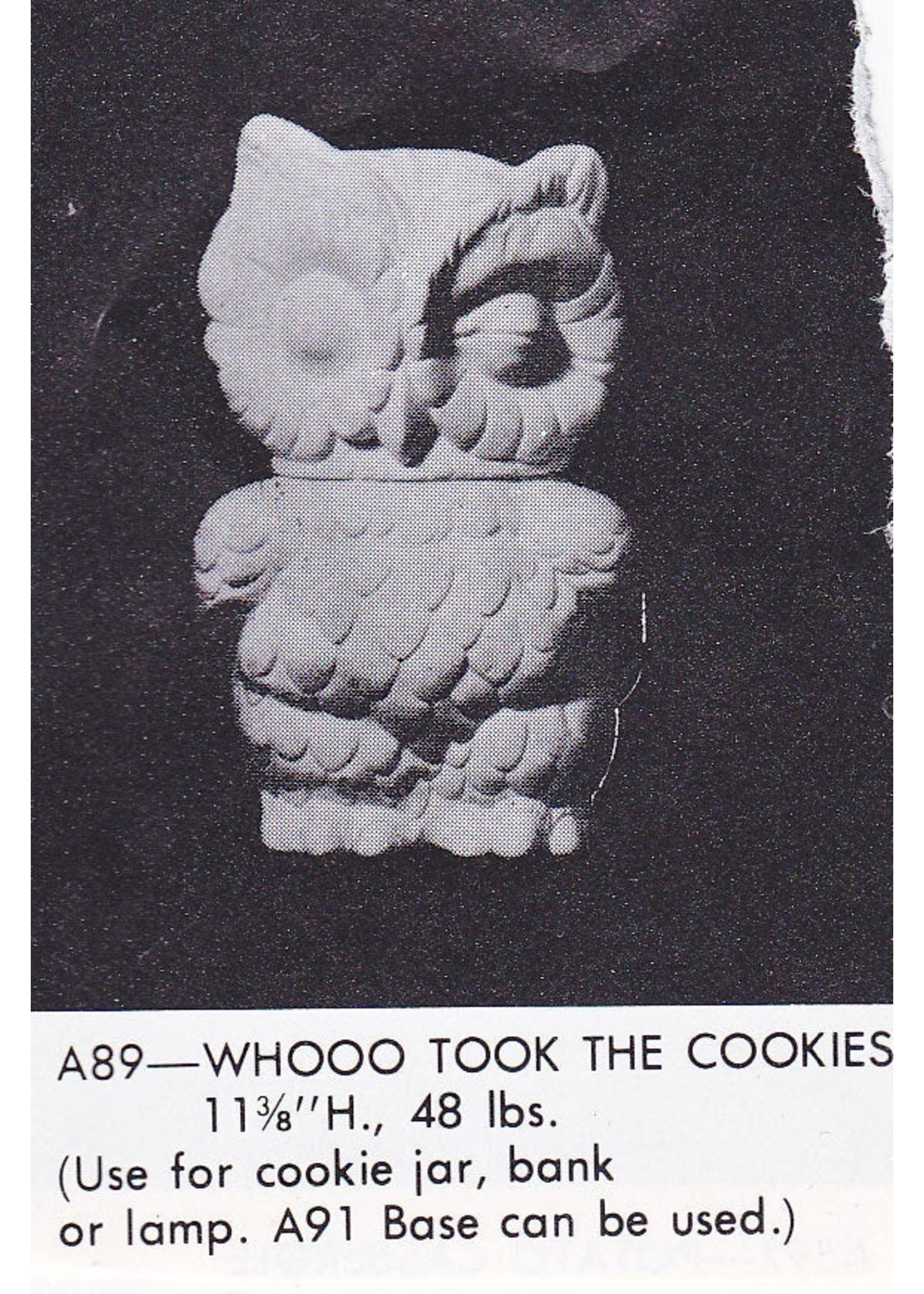 Creative Kreations Ceramics and Gifts Owl Canister / Cookie Jar 11" Ceramic Bisque, Ready to Paint