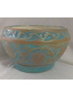 Creative Kreations Ceramics and Gifts Leaf Embossed Ceramic Planter Glaze Finish ready to use 7" x 5 1/2"