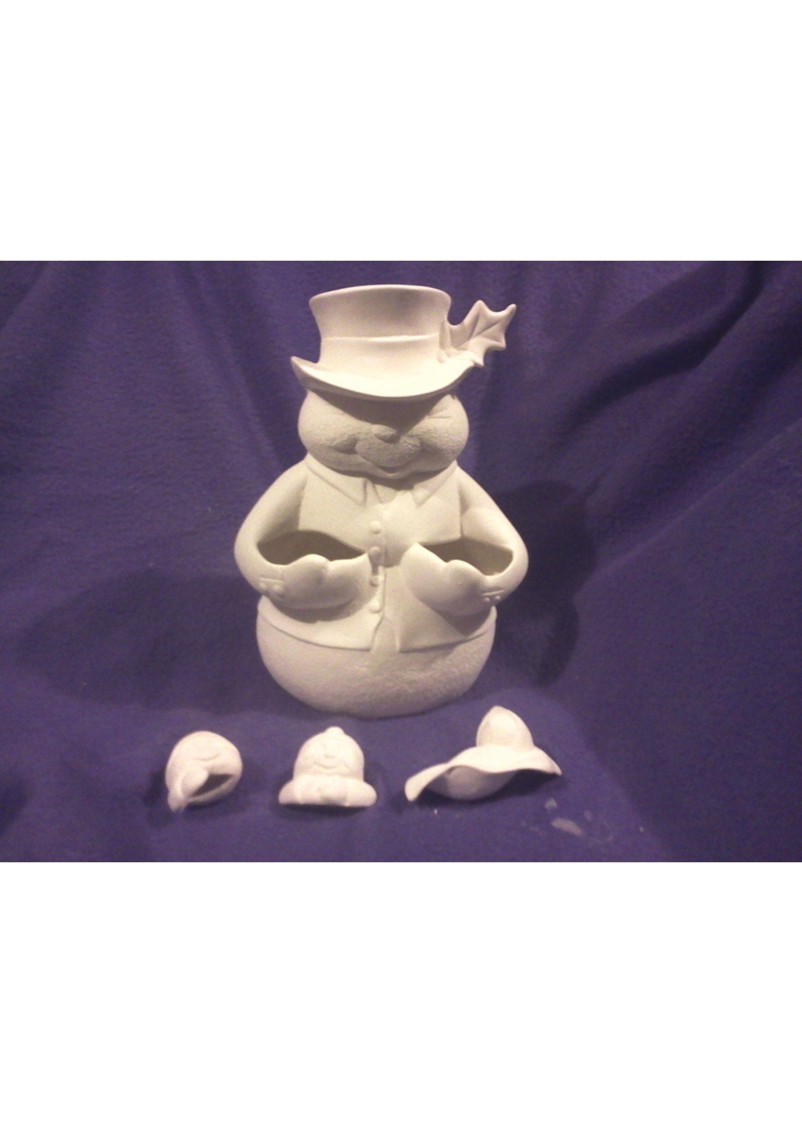 Creative Kreations Ceramics and Gifts Snowman with Pocket Babies 10" Ceramic Bisque, Ready To paint