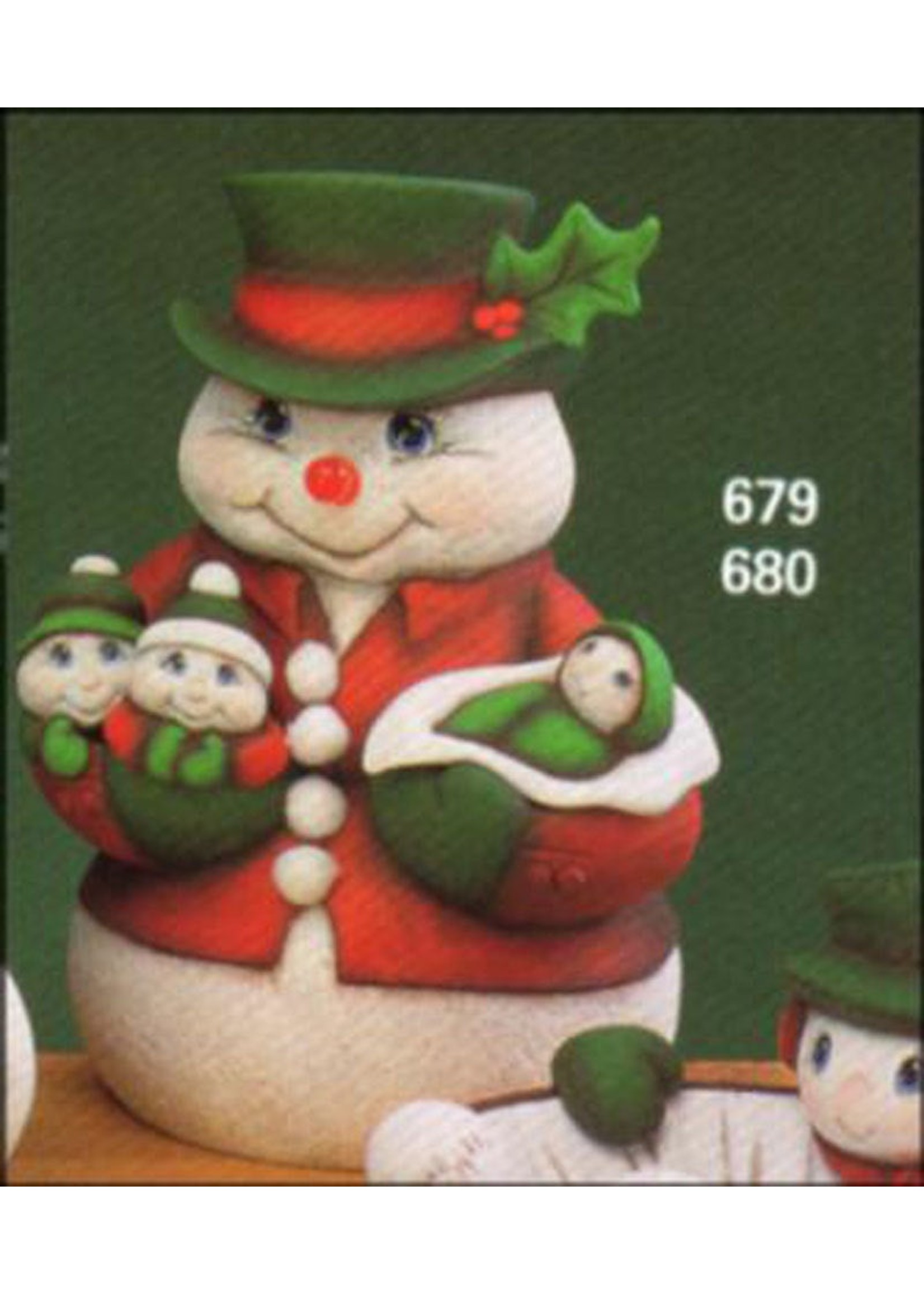 Creative Kreations Ceramics and Gifts Snowman with Pocket Babies 10" Ceramic Bisque, Ready To paint