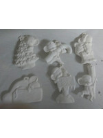 Creative Kreations Ceramics and Gifts Mice Ornaments Asst #3 set of 6 Ceramic Bisque Ready To Paint